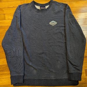 Patagonia Sweatshirt Fitz Roy Crest Organic Cotton Crewneck Blue Mens XL